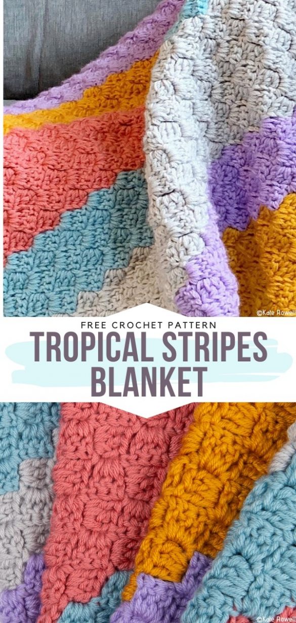 Colorful Tropical Blankets - Free Crochet Patterns