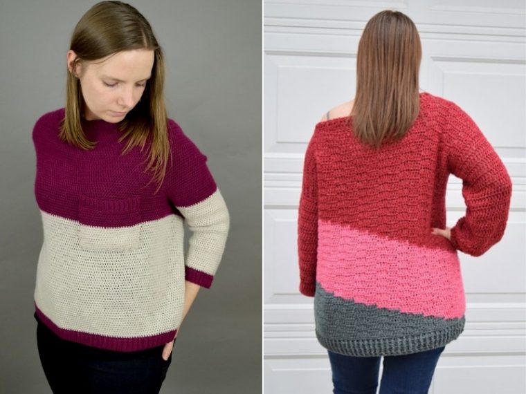 Color Block Sweaters Free Crochet Pattern