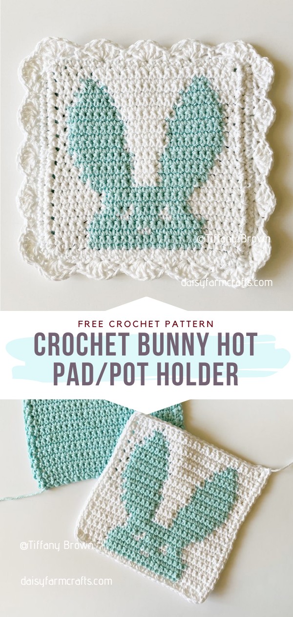 Crochet Bunny Hot Pad/Pot Holder