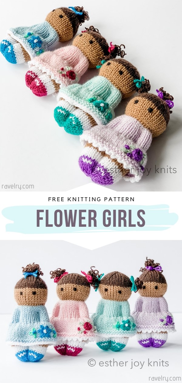 Knit Flower Girl Dolls