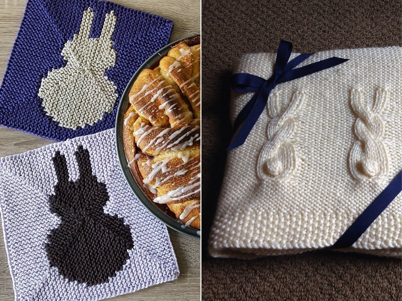 Knit Bunny Accessories for the Home Free Patterns