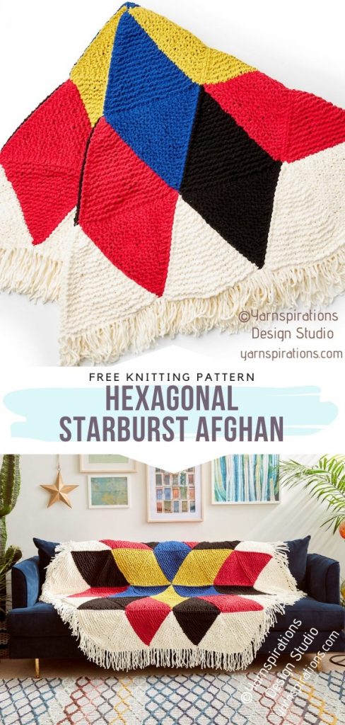 Hexagons Go Large - Knit Throws with Free Patterns