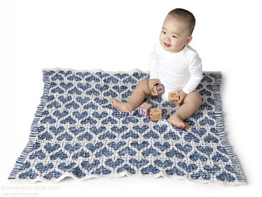 Baby Blankets Full of Hearts - Free Knitting Patterns