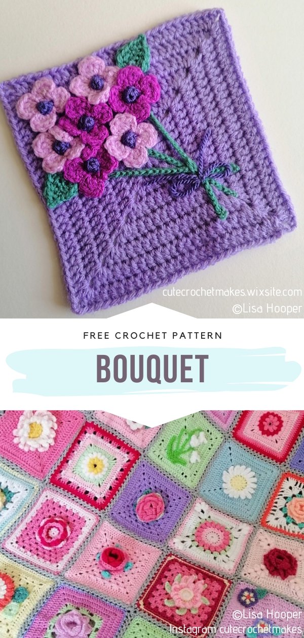 Bouquet Crochet Square