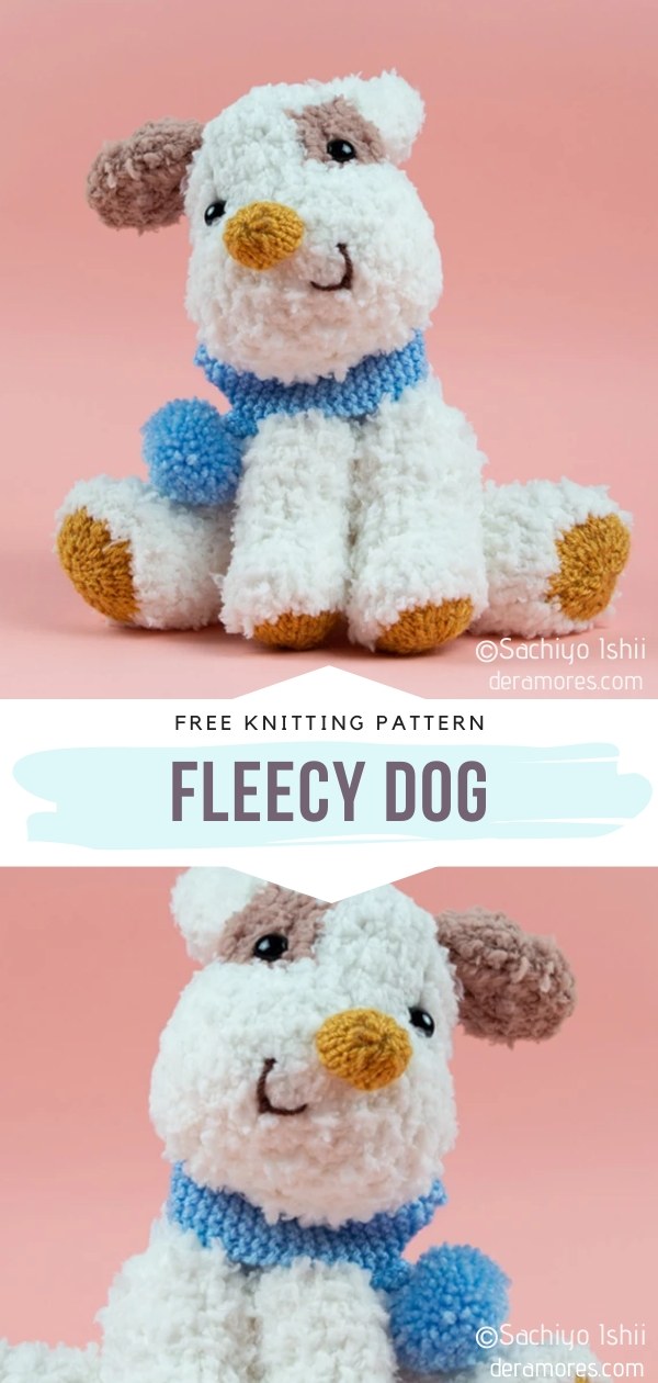 Fleecy Dog Knit Toy