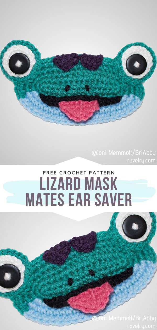 Lizard Mask Mates Crochet Ear Saver