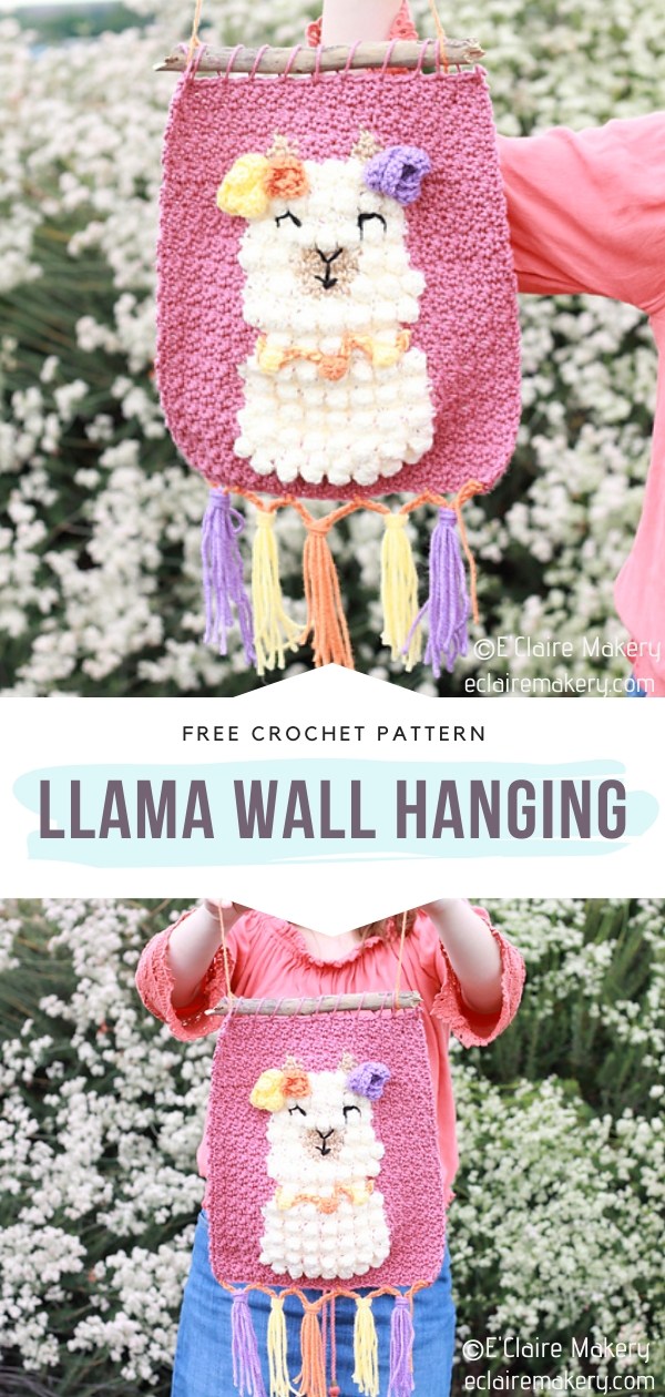 Llama Crochet Wall Hanging