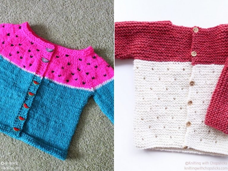 Seed Motif Baby Sweaters