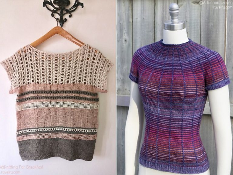 Stripy Knit Women's Tops Free Patterns