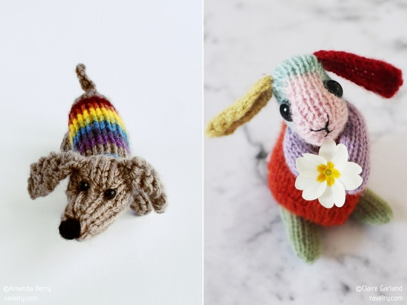 Rainbow Animals Free Knitting Patterns