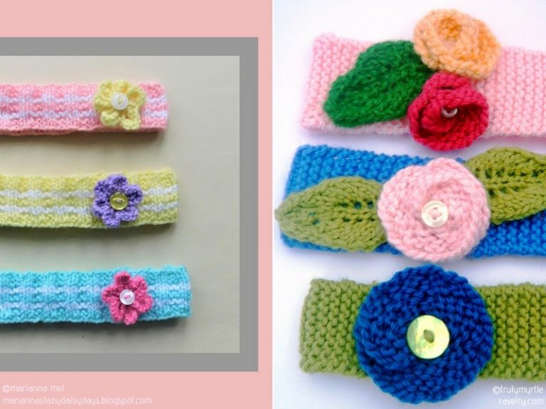 Knit Floral Headbands for Summer