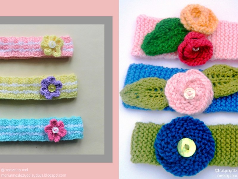 Floral Headbands for Summer Free Knitting Patterns