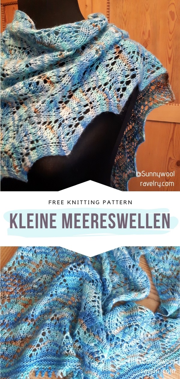 Knitted Blue Shawl