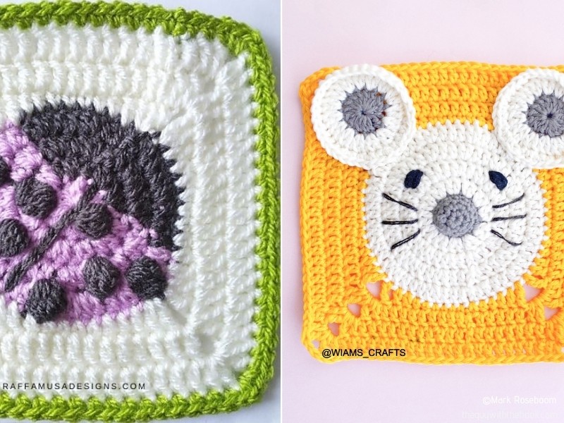 Fun Animal Squares with Free Crochet Patterns