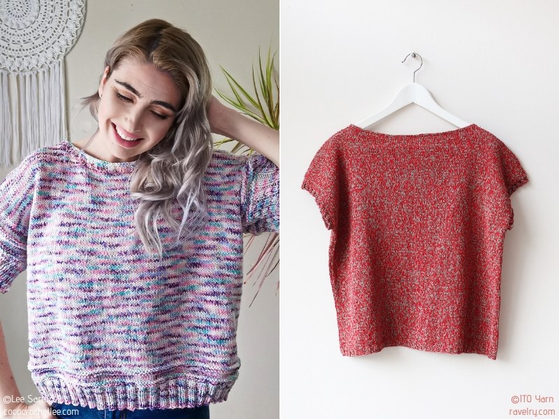Boxy T-shirts Free Knitting Patterns