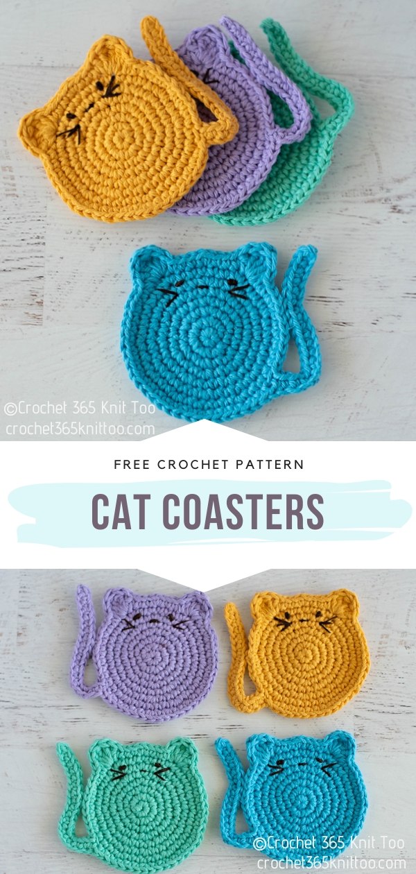 Crochet Cat Coasters