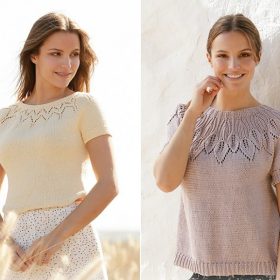 Chic Tops with Lacy Motifs Free Knitting Patterns