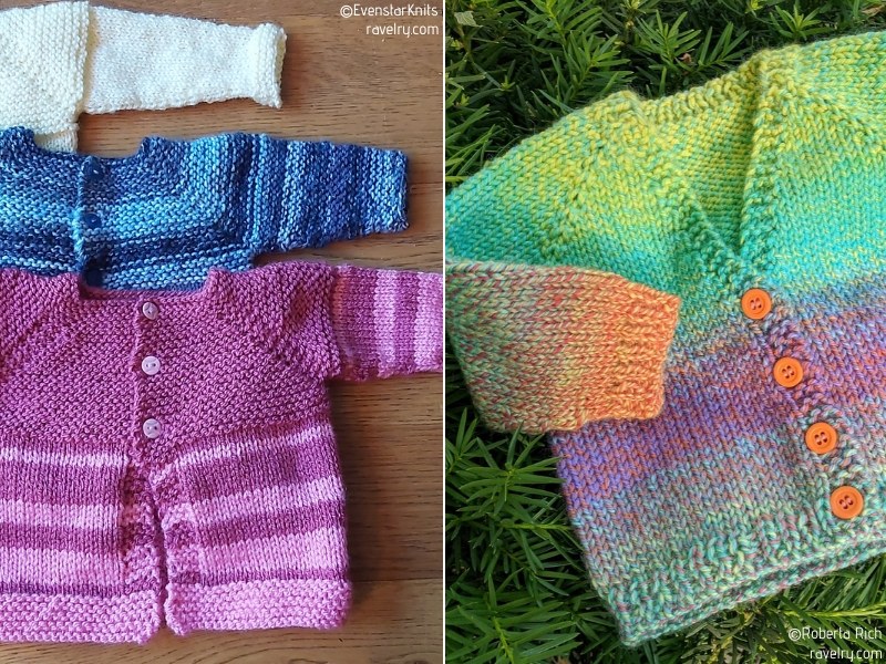 Colorful Classic Baby Cardis Free Knitting Patterns