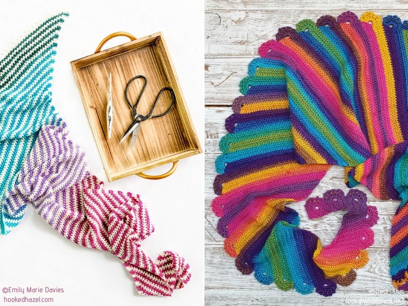 Colorful Stripy Shawls Free Crochet Patterns