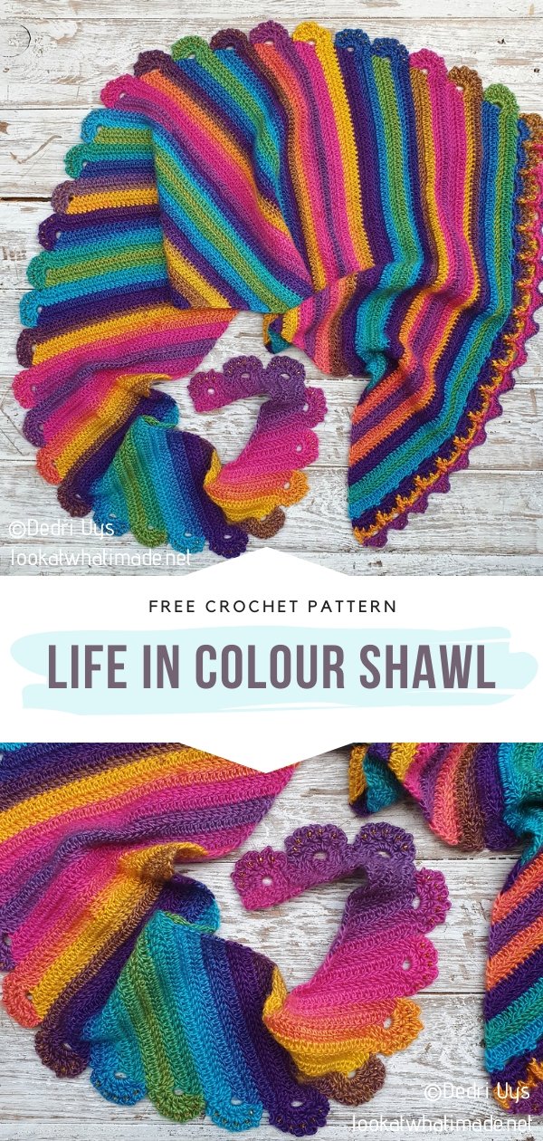 Srriped Crochet Shawl