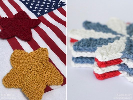 Patriotic Coasters - Free Knitting Patterns