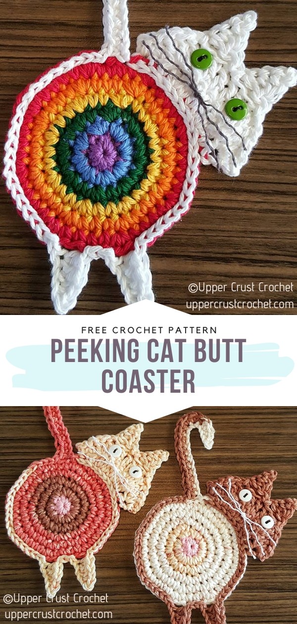 Crochet Cat Coasters