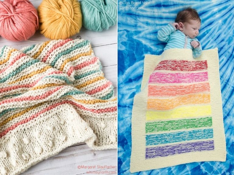 Rainbow Knit Blankets
