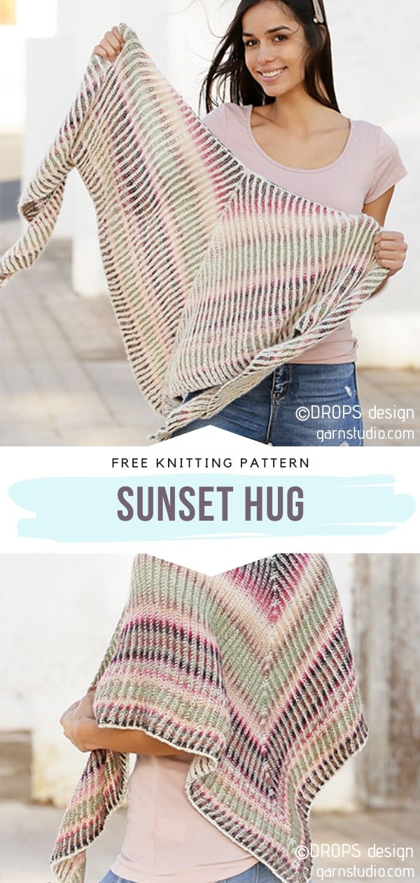 Sunset Hug Knit Shawl