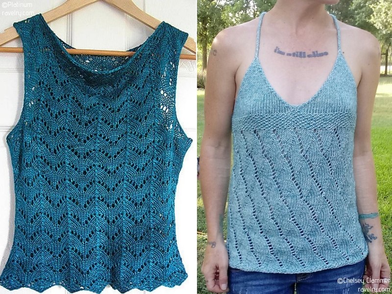 Turquoise Lacy Tops Free Knitting Patterns