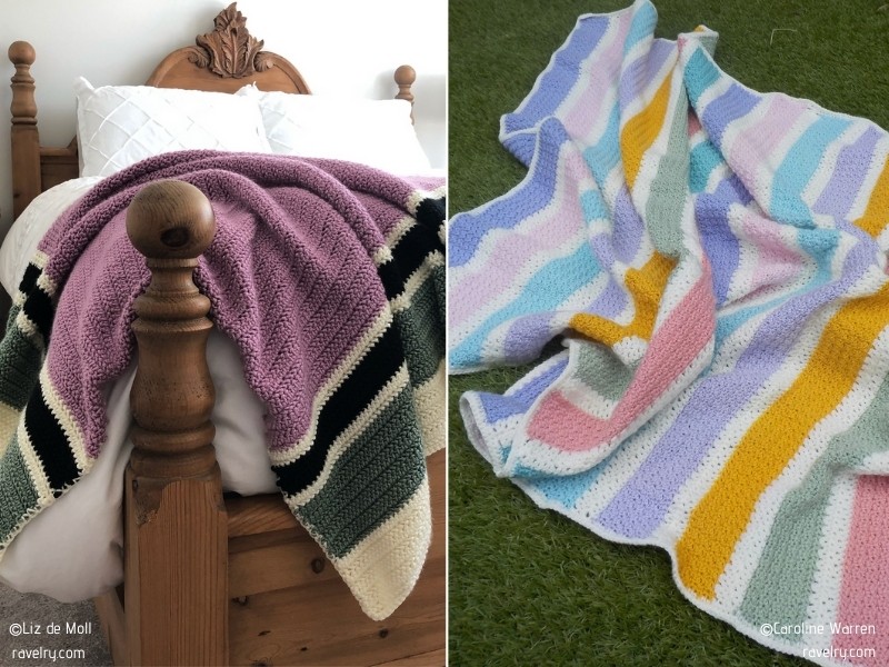 Stripy Blankets for Beginners with Free Crochet Patterns