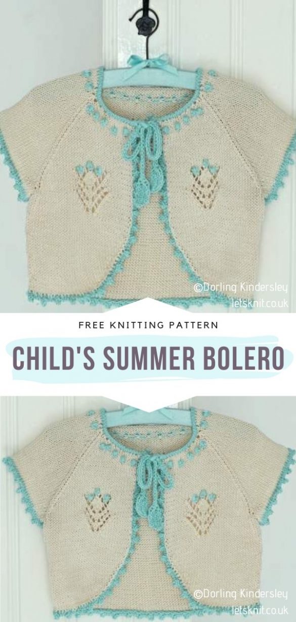 Knitted Summer Boleros for Girls - Free Patterns