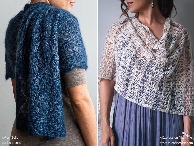 Delicate Knitted Wraps for Summer with Free Patterns