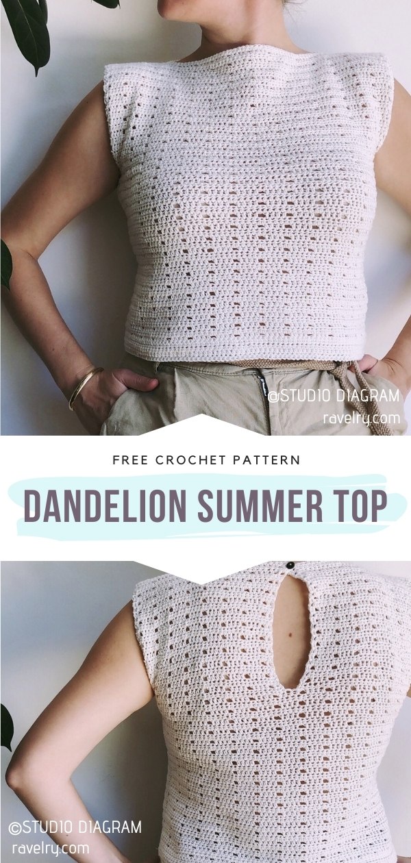 Creamy Beige Summer Tops with Free Crochet Patterns