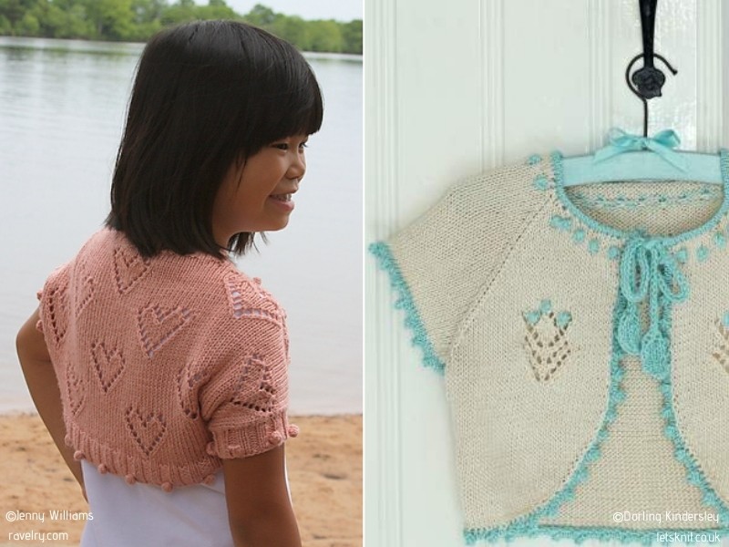 Knitted Summer Boleros for Girls with Free Patterns