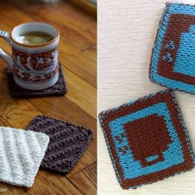 Simple Coasters for Coffee Lovers Free Knitting Patterns