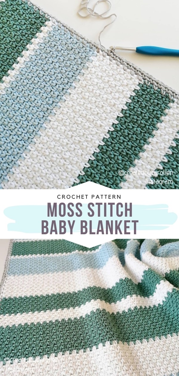 Moss Stitch Baby Blanket Free Crochet Patterns