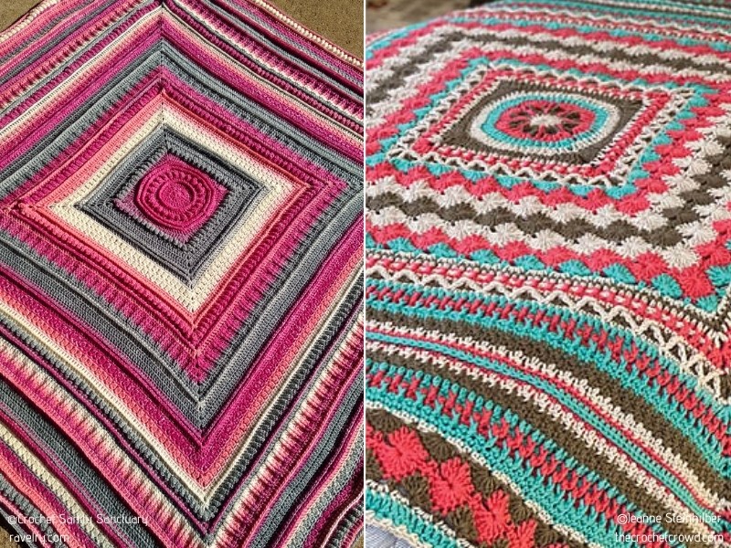 Lovely Afghans in Bright Colors with Free Crochet Patterns