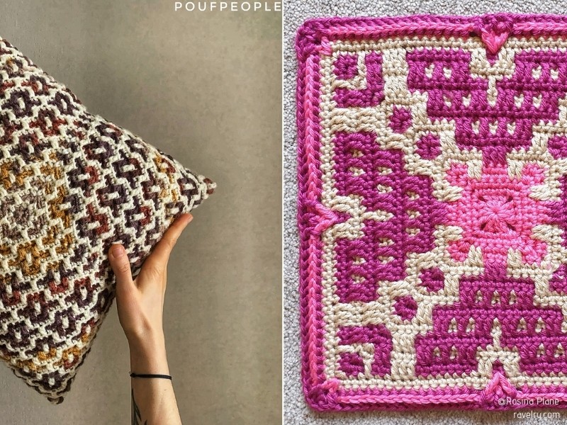 Colorful Mosaic Squares with Free Crochet Patterns