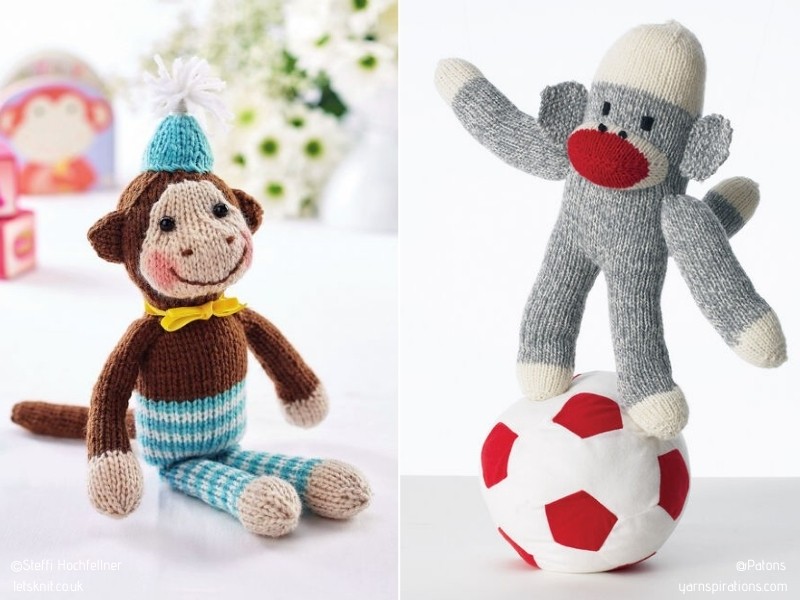Funny Monkey Softies with Free Knitting Patterns