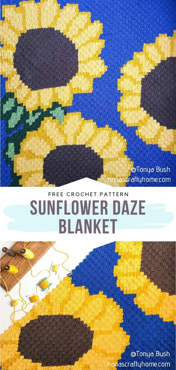 Sunflower Crochet Blanket