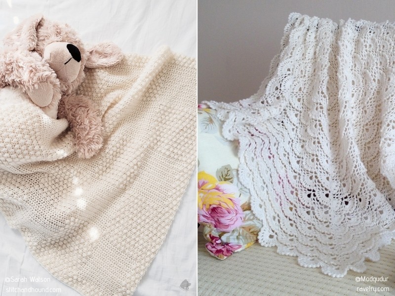 Delightful Blankets in Light Colors with Free Crochet Patterns