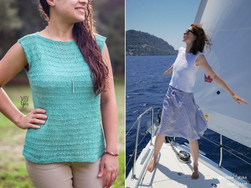 Easy Casual Tees for Summer with Free Knitting Patterns