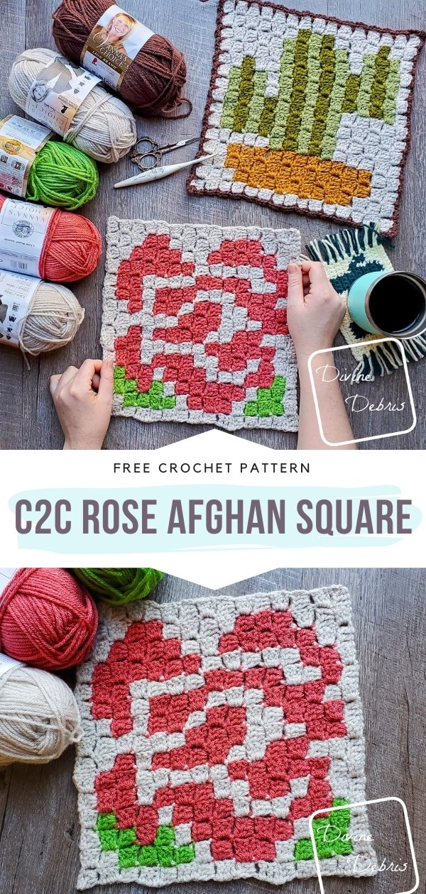 C2C Rose Afghan Square