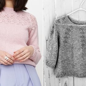 Charming Sweaters with Lacy Motifs with Free Knitting Patterns