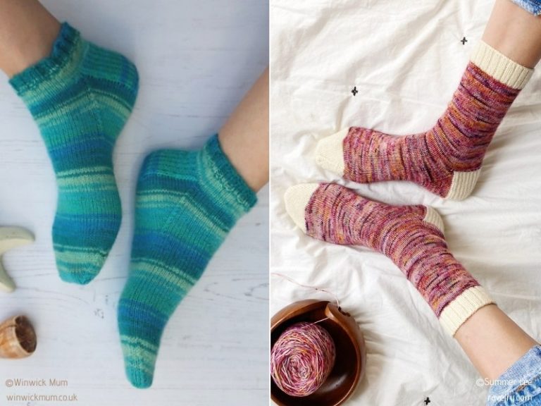 A pair of knitted socks.