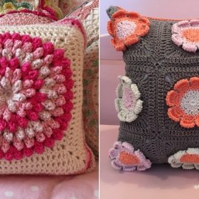 Flowering Decorative Pillows with Free Crochet Pattern