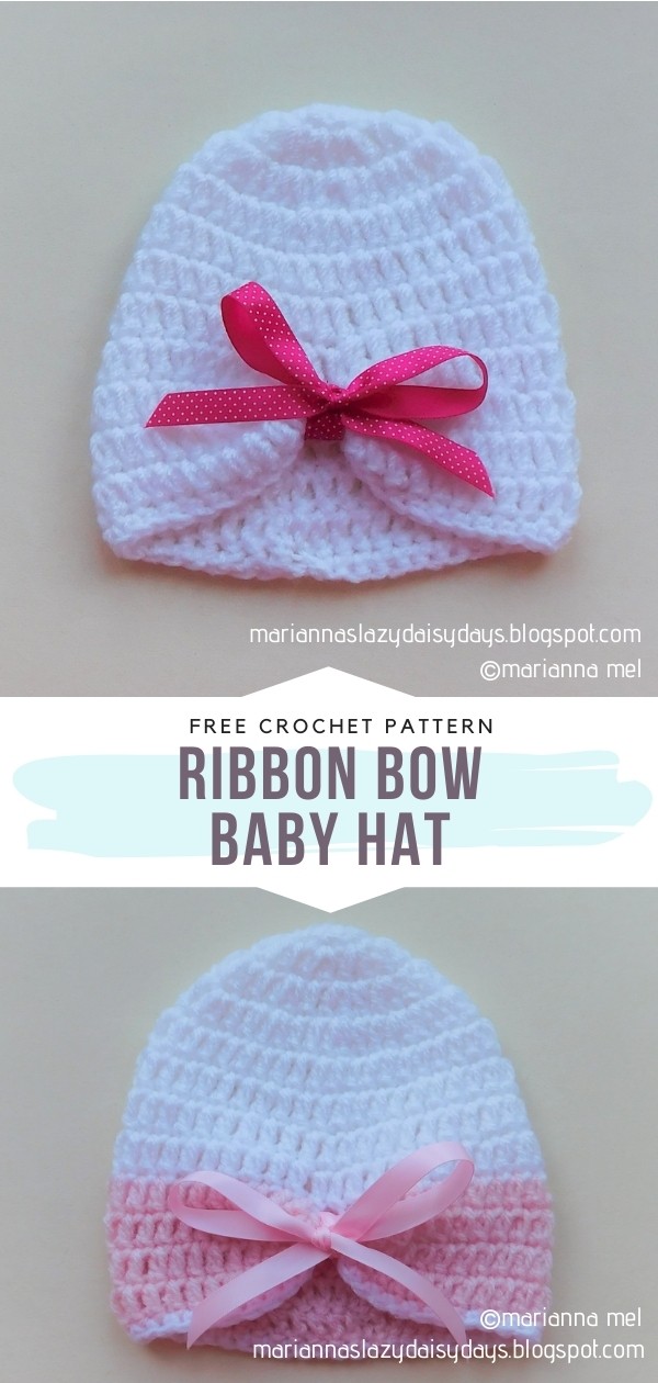 Ribbon Bow Baby Hat