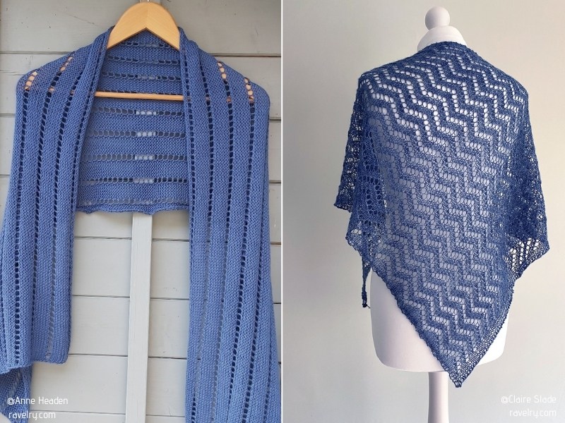 Dreamy Blue Shawls with Free Knitting Patterns