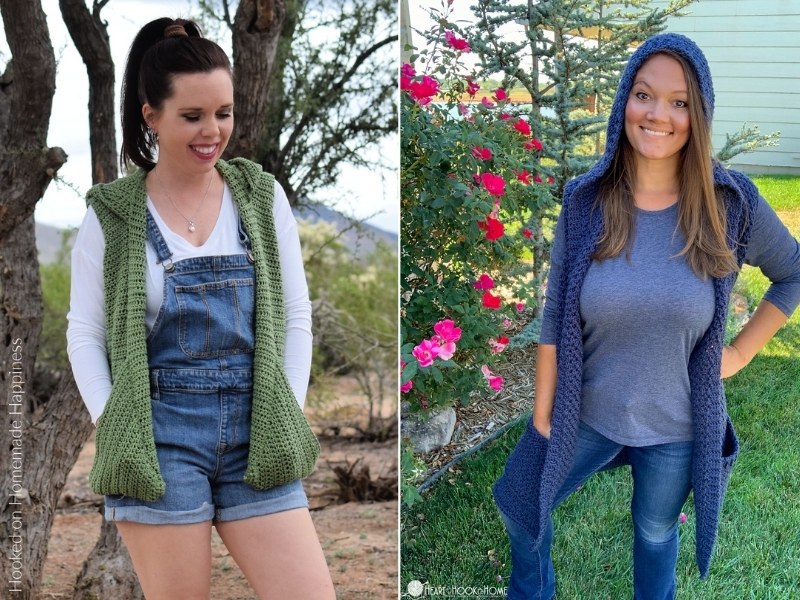 Trendy Hooded Tunics for Fall with Free Crochet Patterns