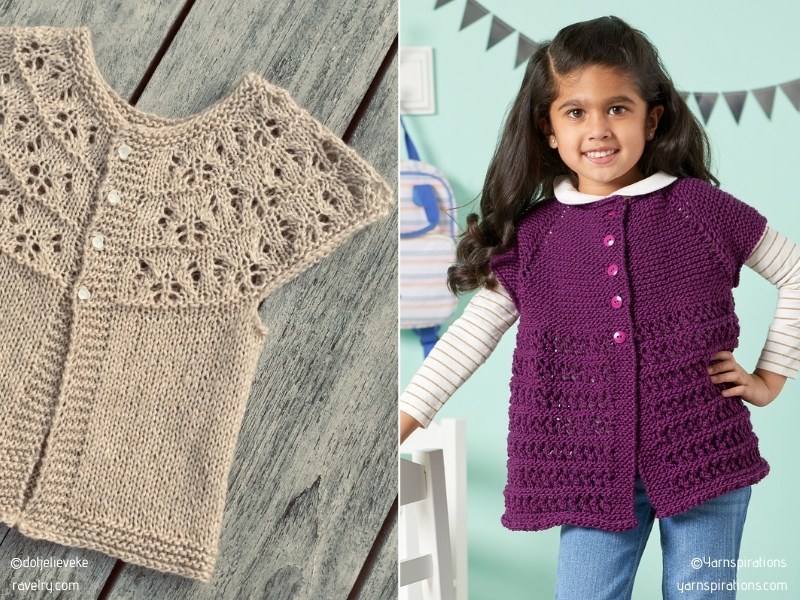 Chic Cardigans for Girls with Free Knitting Patterns